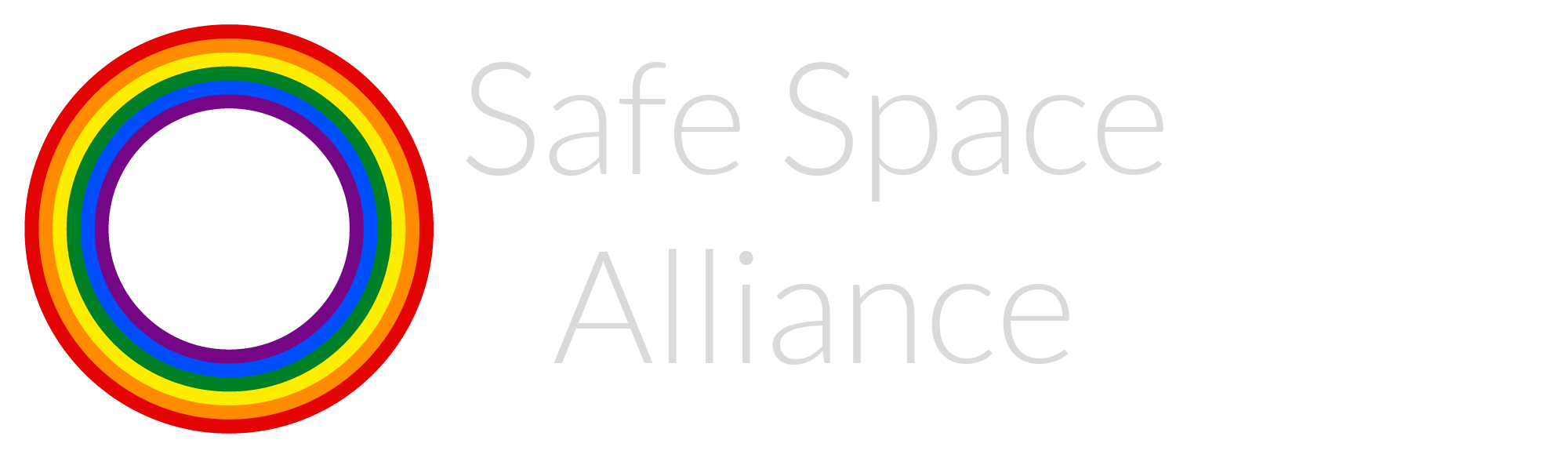 Safe Space Alliance Title and rainbow ring logo